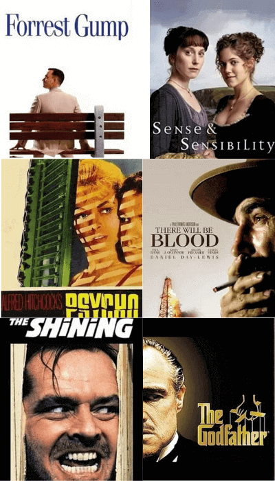 hollywood movies based on books